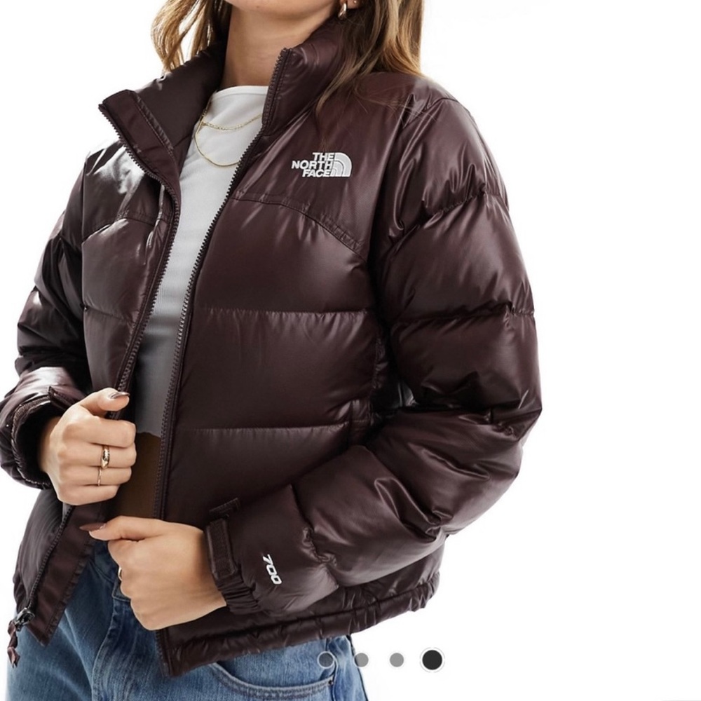 The North Face Women's 2000 Retro Nuptse Puffer Jacket In Coal Brown Size XL